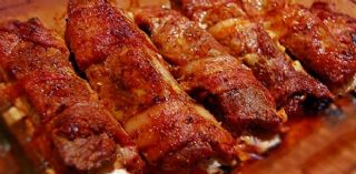 BBQ Bacon Wrapped Ribs Recipe image